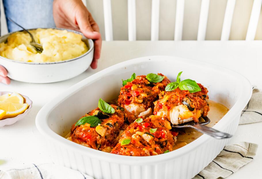 Italienisches Schlemmerfilet mit Kartoffel-Kohlrabi-Püree für den ...