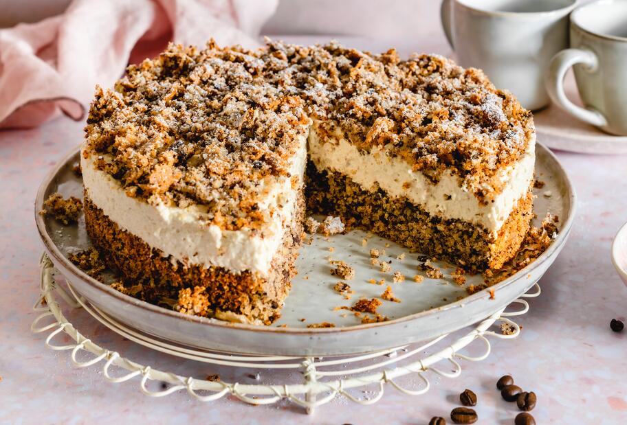 Cappuccino-Krümelkuchen ohne Mehl für den Thermomix®