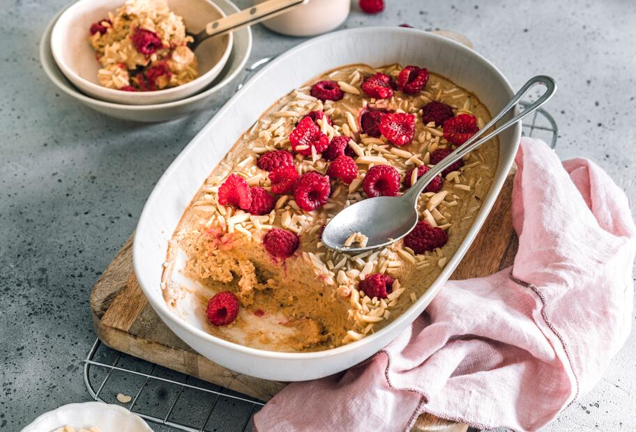 Himbeer-Porridge-Auflauf