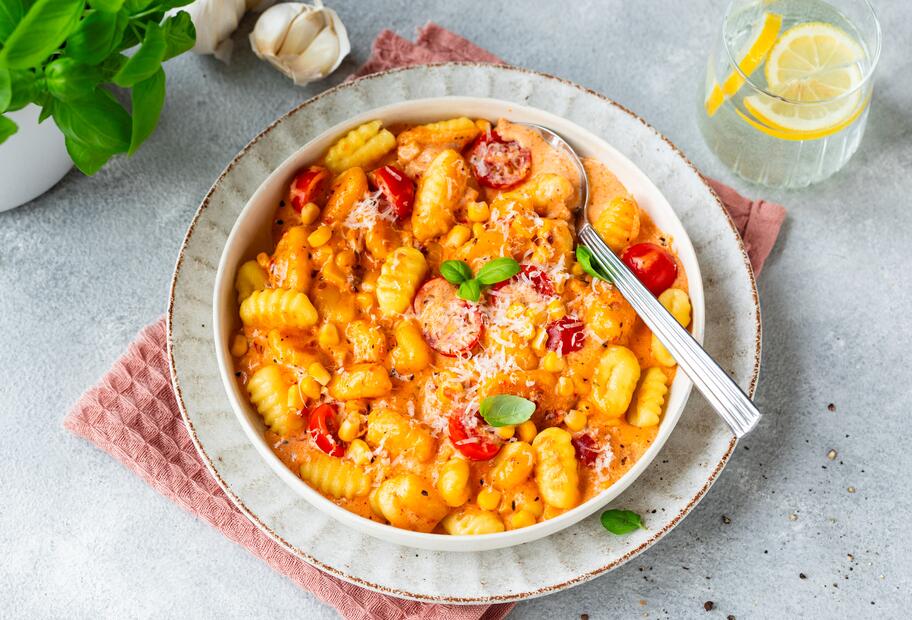 15-Minuten-Gnocchi mit Tomate und Mais