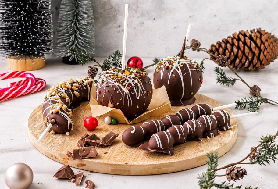 Schokofrüchte wie vom Weihnachtsmarkt