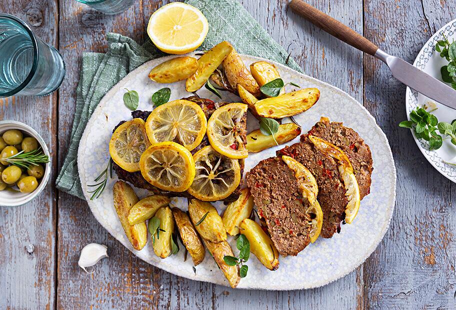 Hackbraten mit Rosmarinkartoffeln