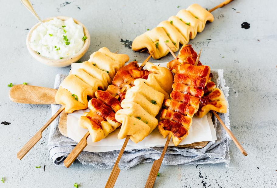 Speckfalten-Spieße vom Grill