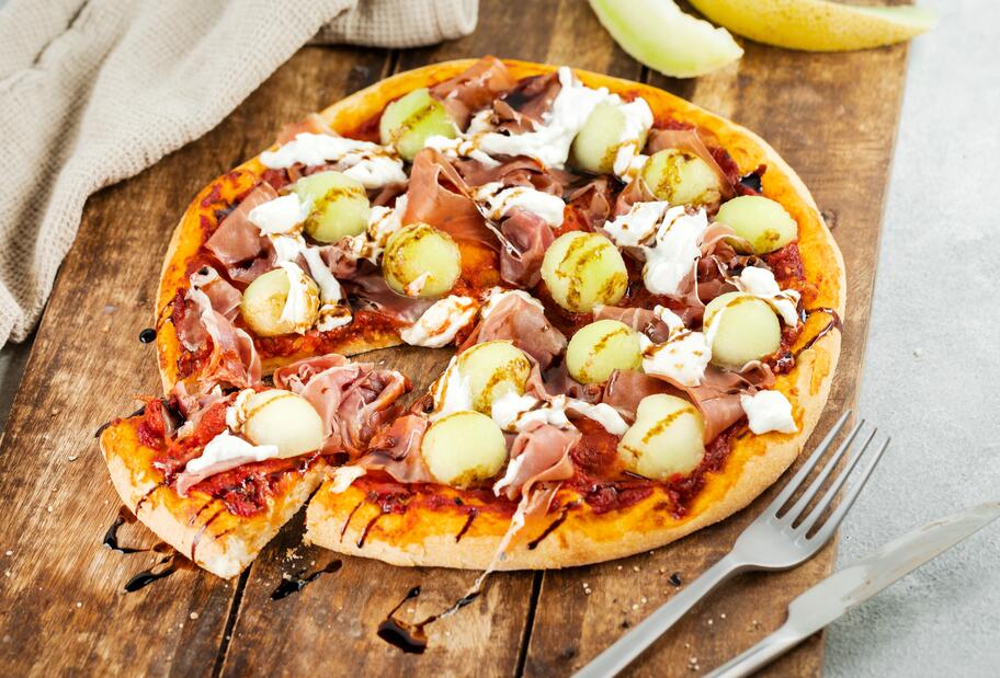 Melonen-Parma-Pizza