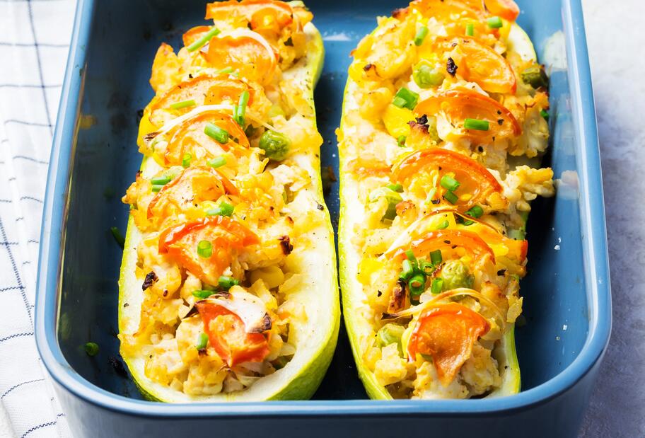 Gefüllte Zucchini-Schiffchen