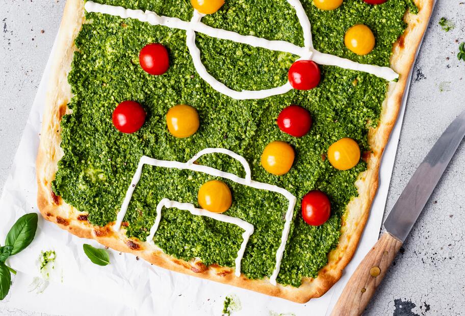 Fußballfeld-Flammkuchen