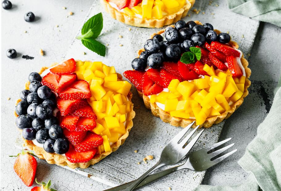 Obst-Tartelettes in Deutschland-Optik