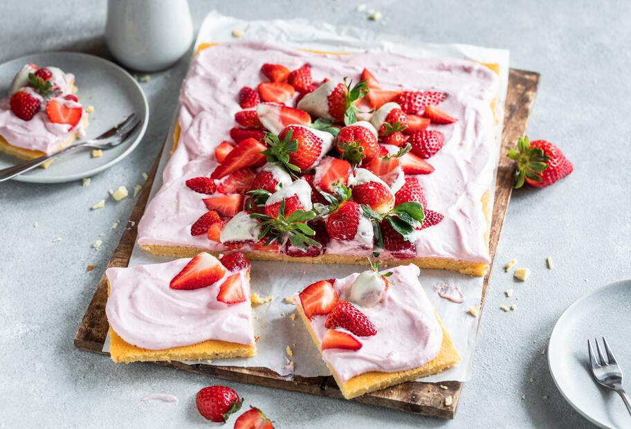 Erdbeer-Quark-Kuchen vom Blech
