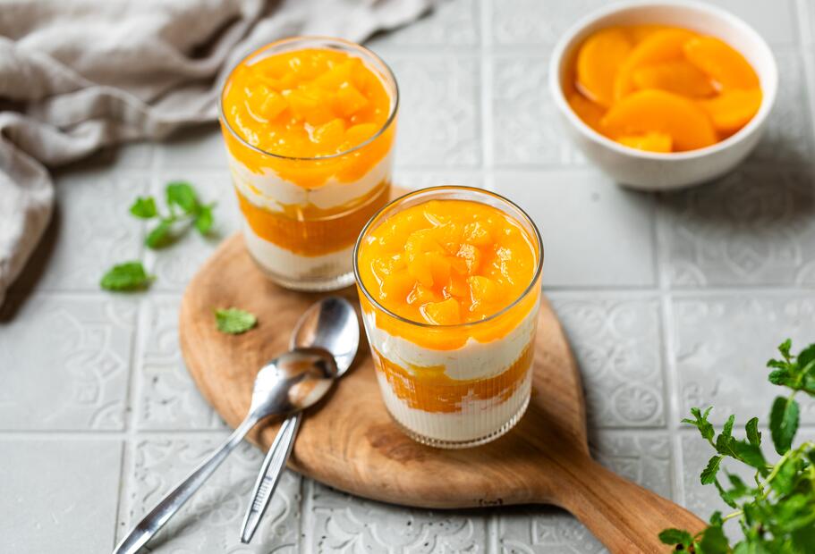 Schneller Pfirsich-Quark