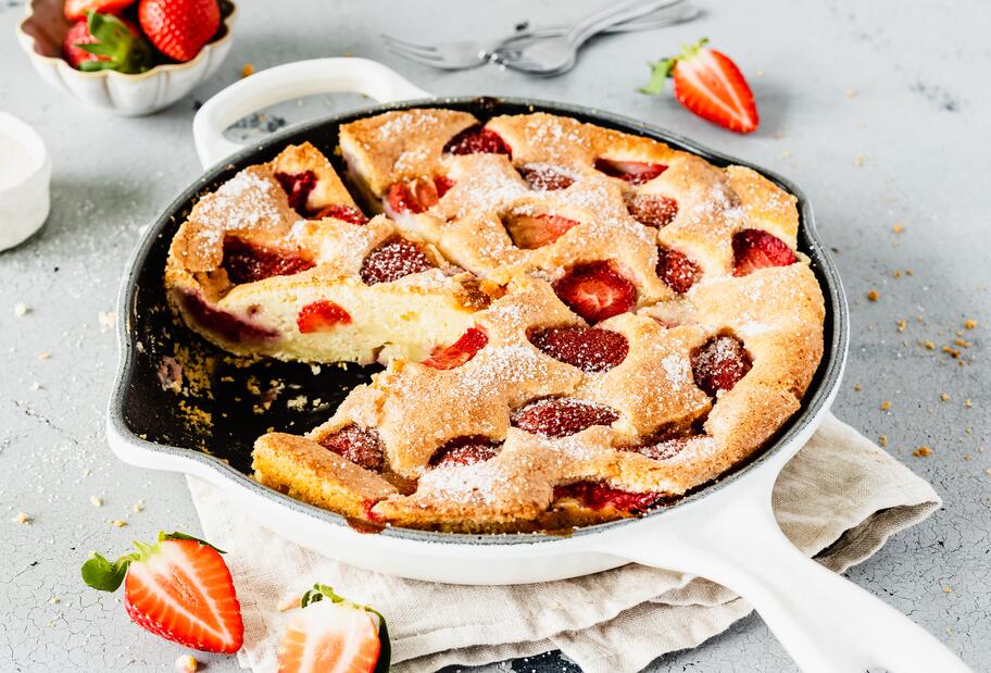 Erdbeerkuchen aus der Pfanne