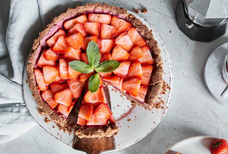 Low-Carb-Erdbeerkuchen mit Quark-Creme