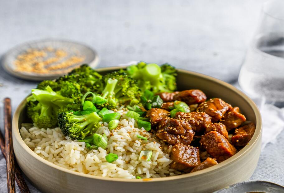 Teriyaki-Pork mit Reis