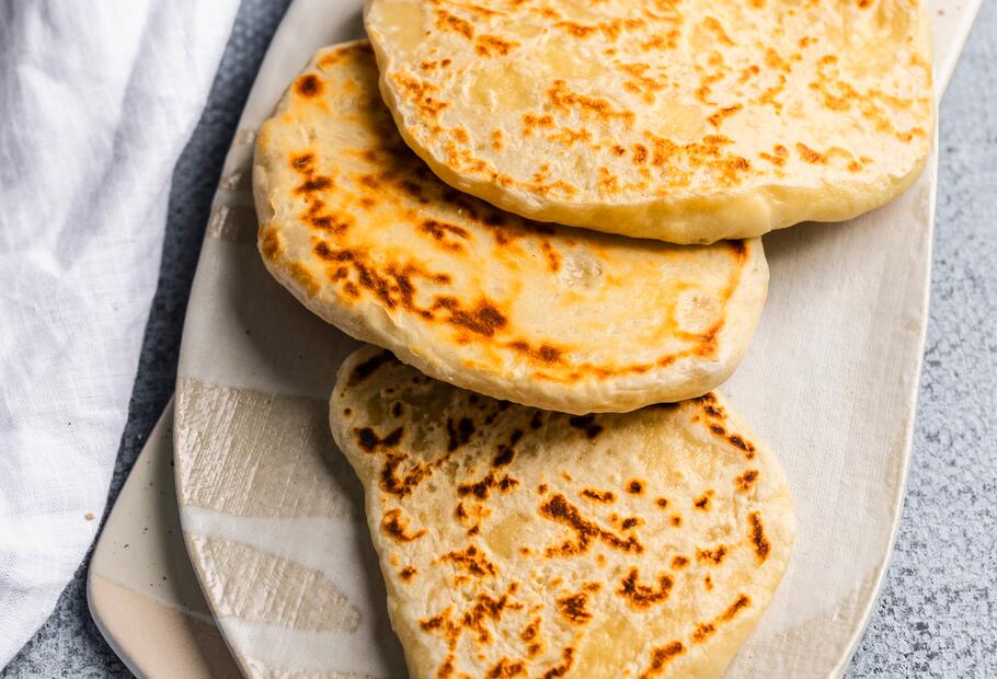 Naan-Brot mit 2 Zutaten