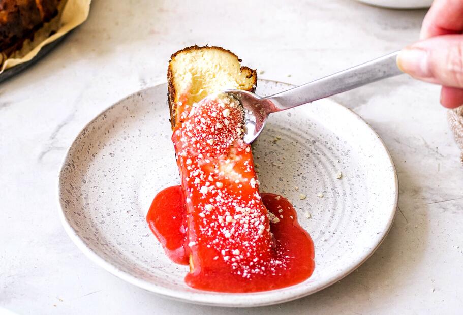 San Sebastián Cheesecake Spaghetti-Eis Style