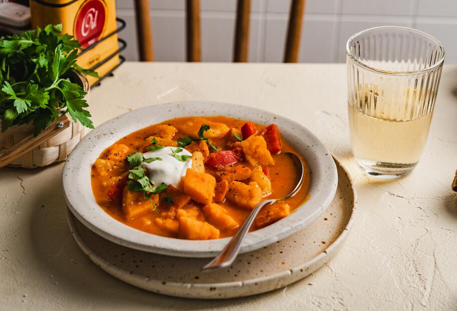 Einfaches Kürbisgulasch