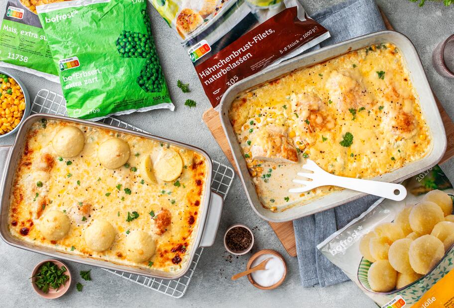 Feierabendauflauf mit Hähnchen