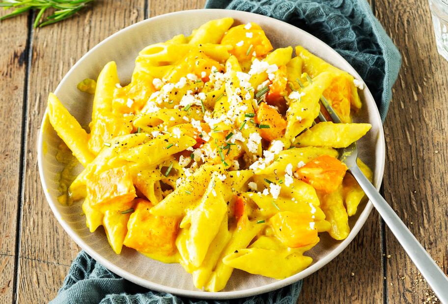 One-Pot-Pasta mit Kürbis