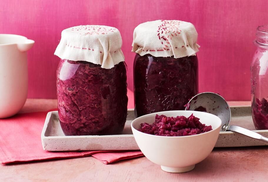 Apfelrotkohl im Glas