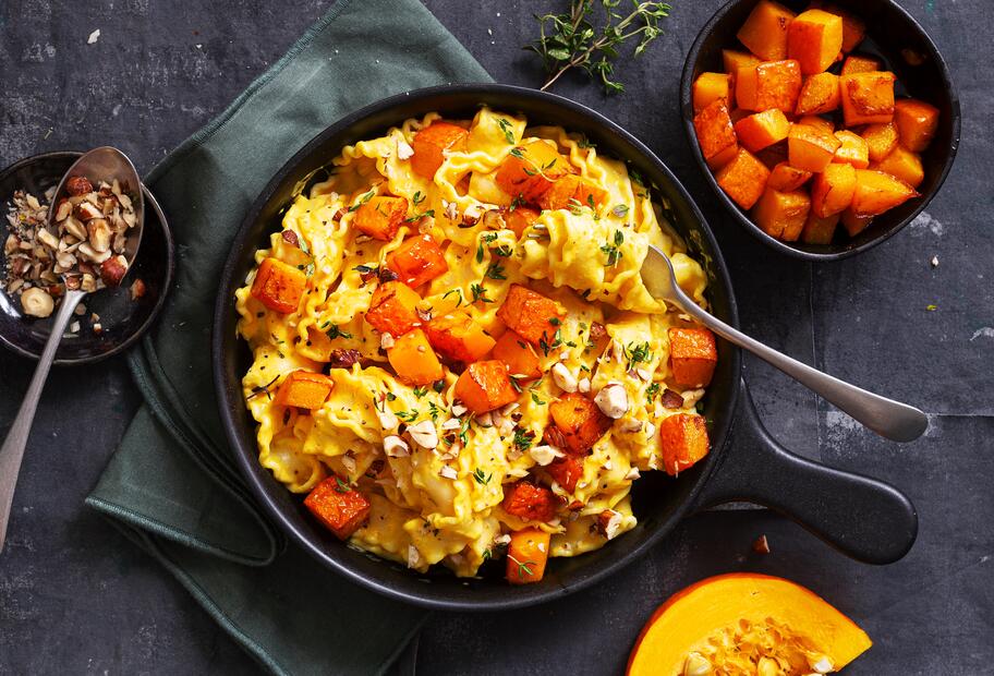 Bandnudeln mit Kürbis-Mascarpone-Soße