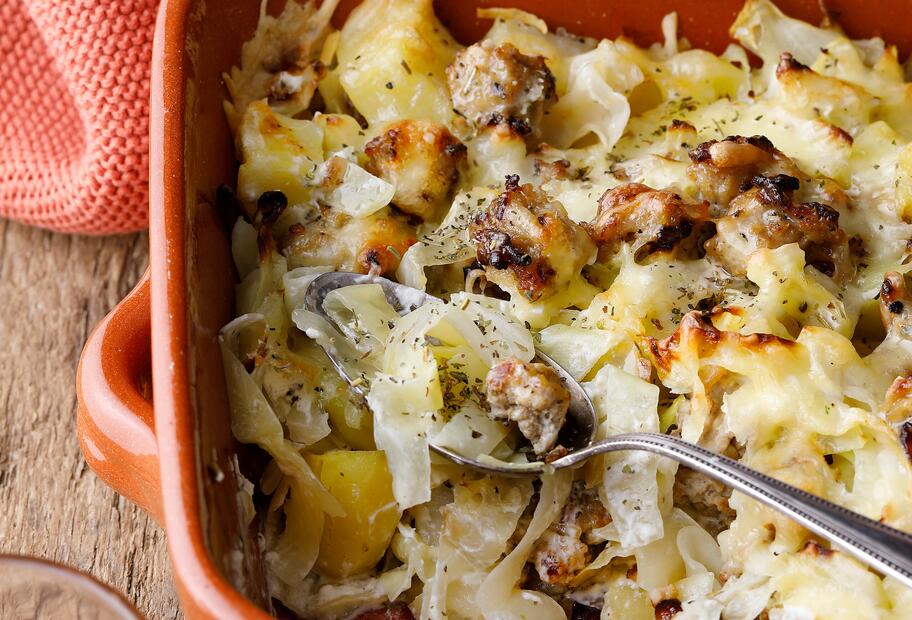 Weißkohl-Hack-Auflauf