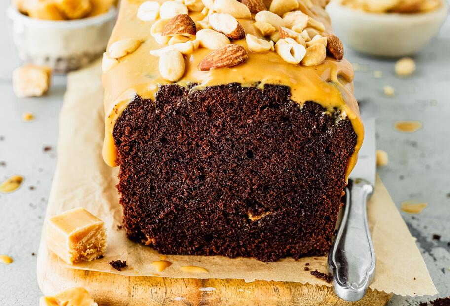 Schoko-Karamell-Kuchen aus der Kastenform