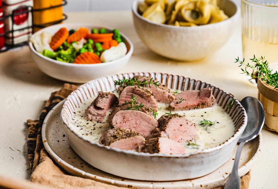 Schweinefilet in Gorgonzolasoße