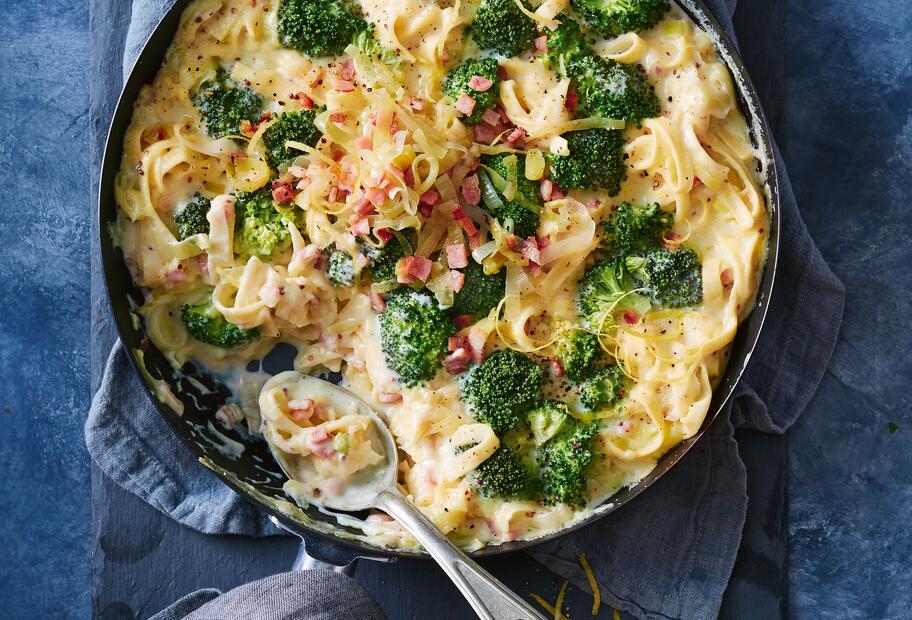 Cremiger Nudel-Schinken-Auflauf ohne Vorkochen