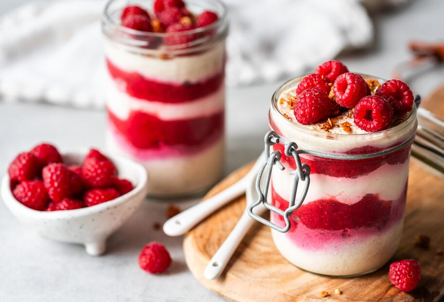 Himbeer-Käsekuchen Overnight Oats