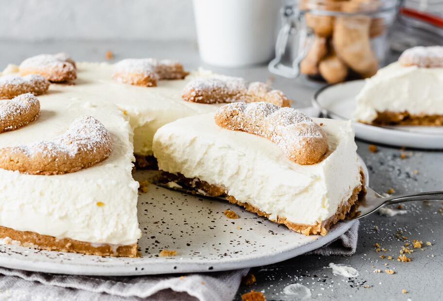 Vanillekipferl-Cheesecake ohne Backen