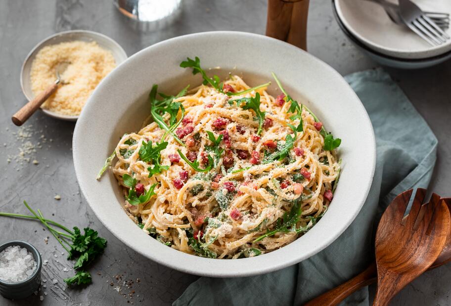 Spaghettisalat Carbonara