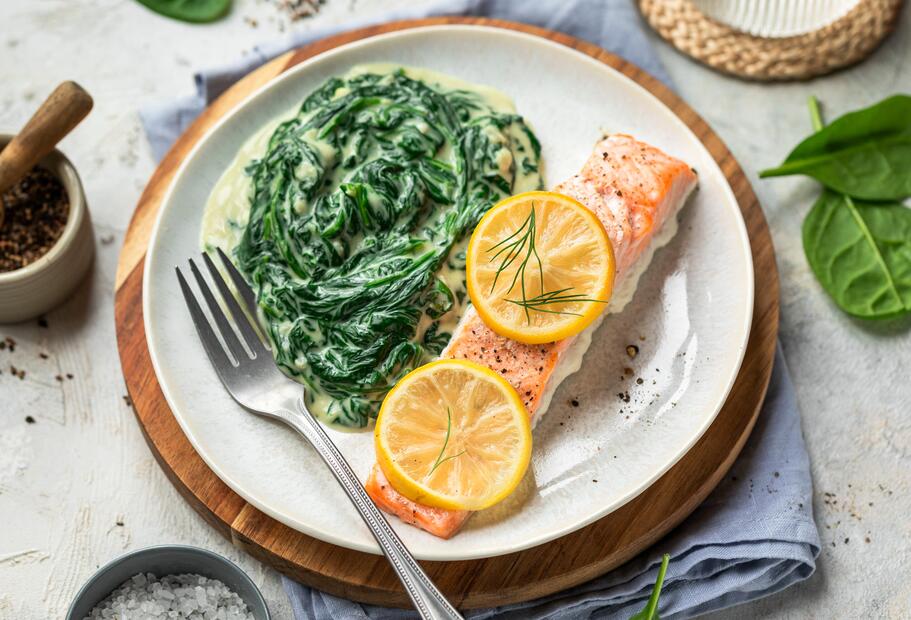 Lachs mit Spinat