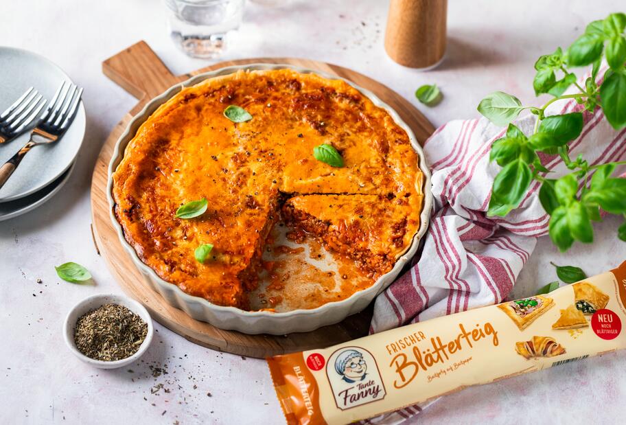 Bolognese-Quiche mit Blätterteig