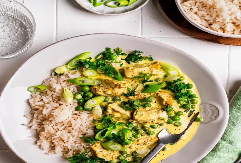 Hühnerfrikassee „India“ Style