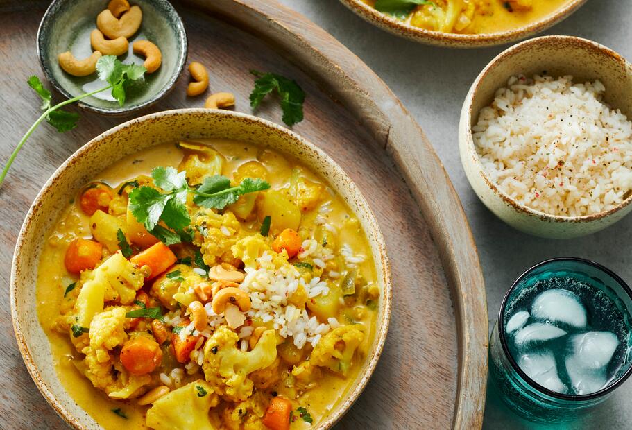 Blumenkohlcurry mit Reis