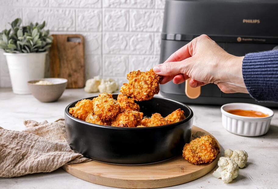 Low-Fat-Blumenkohl-Bites aus dem Airfryer