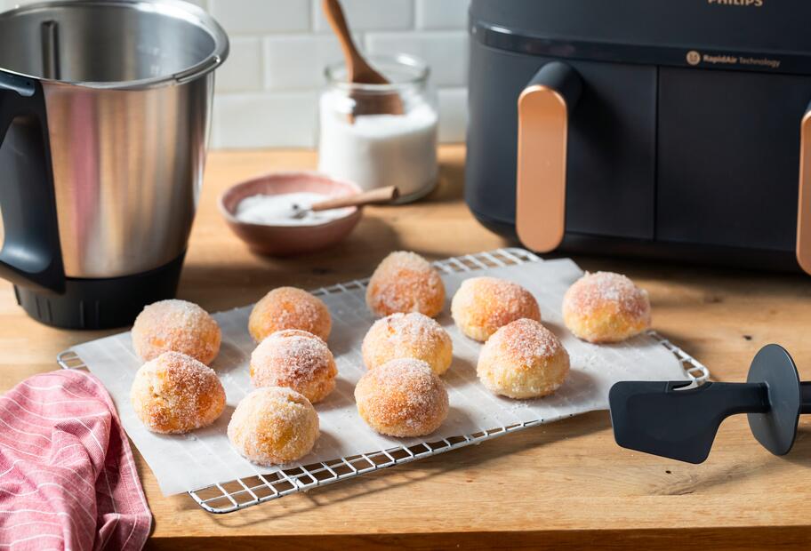 Quarkbällchen mit Thermomix® und Heißluftfritteuse