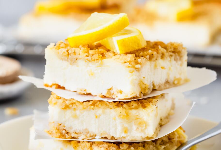 Zitronen-Cheesecake-Schnitten