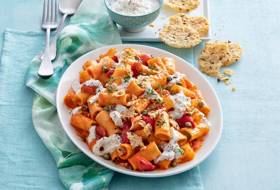 Schnelle Pasta Paprika-Mozzarella für den Thermomix® Schnelle Pasta Paprika-Mozzarella für den Thermomix®