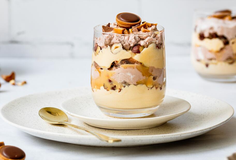 Feenkuss-Dessert im Glas mit Toffifee