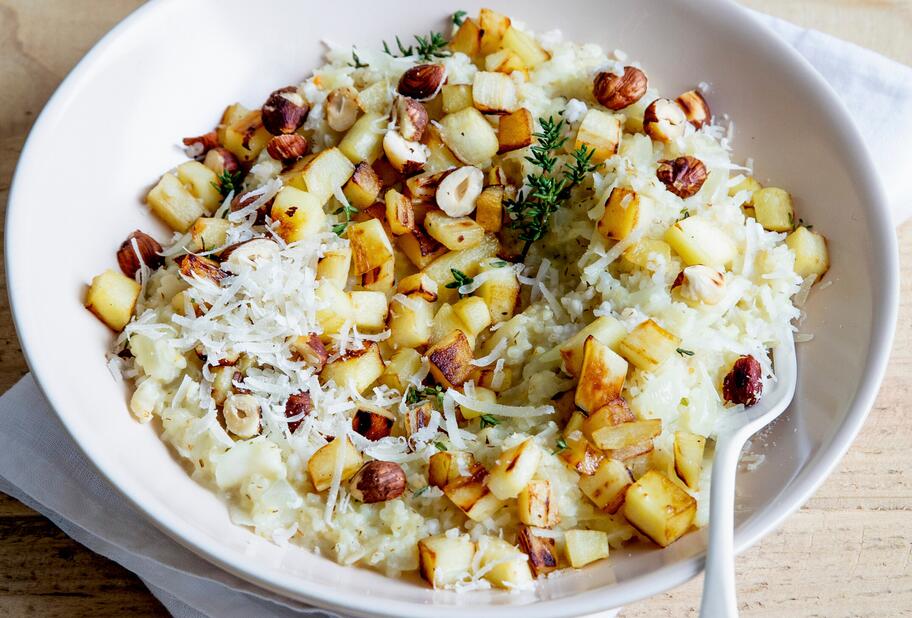 Graupen-„Risotto“ mit Pastinaken und Nüssen