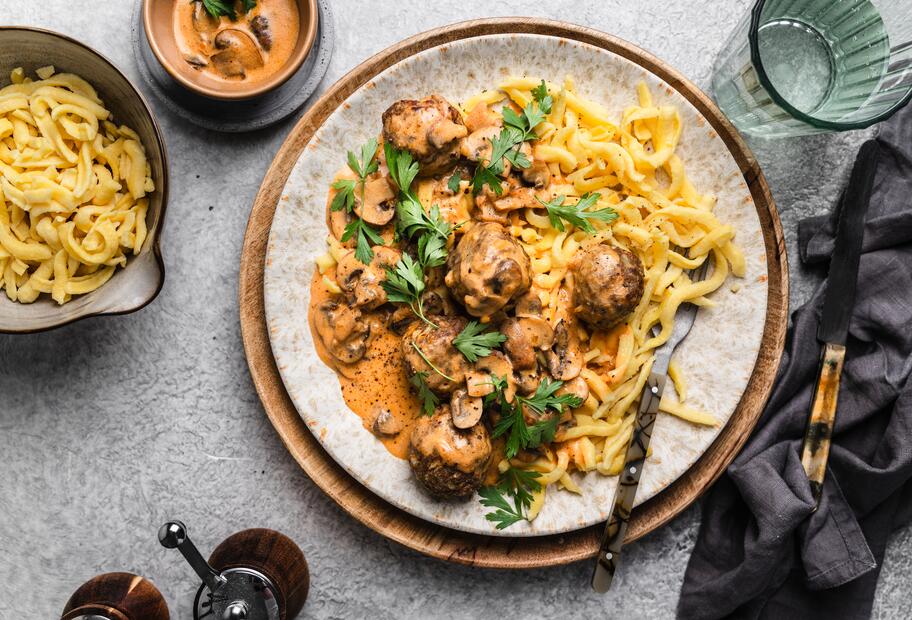 Hackbällchen Jäger‑Art All in One mit dem Thermomix®