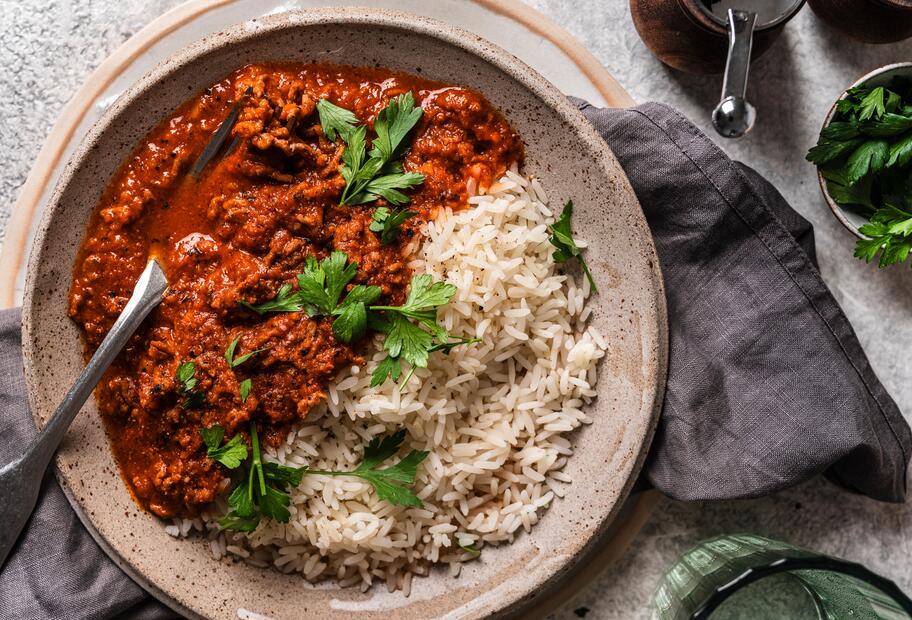 Reis mit Hackfleischsoße All in One – mal ganz anders!