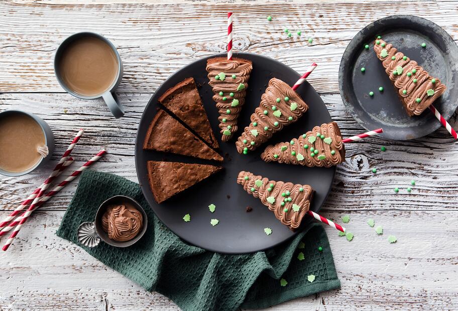 Brownie-Tannenbäume zum Naschen