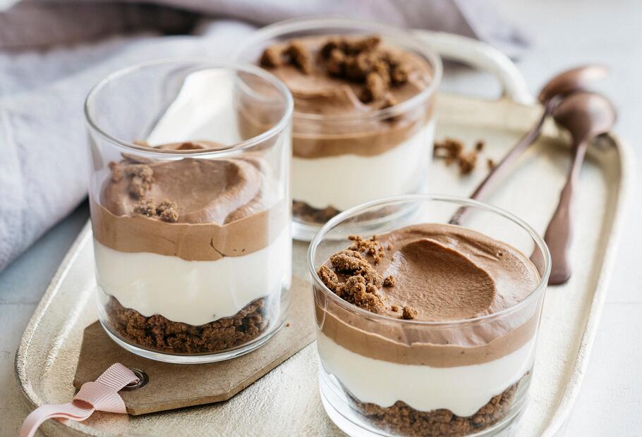 Nougat-Vanille-Schichtdessert