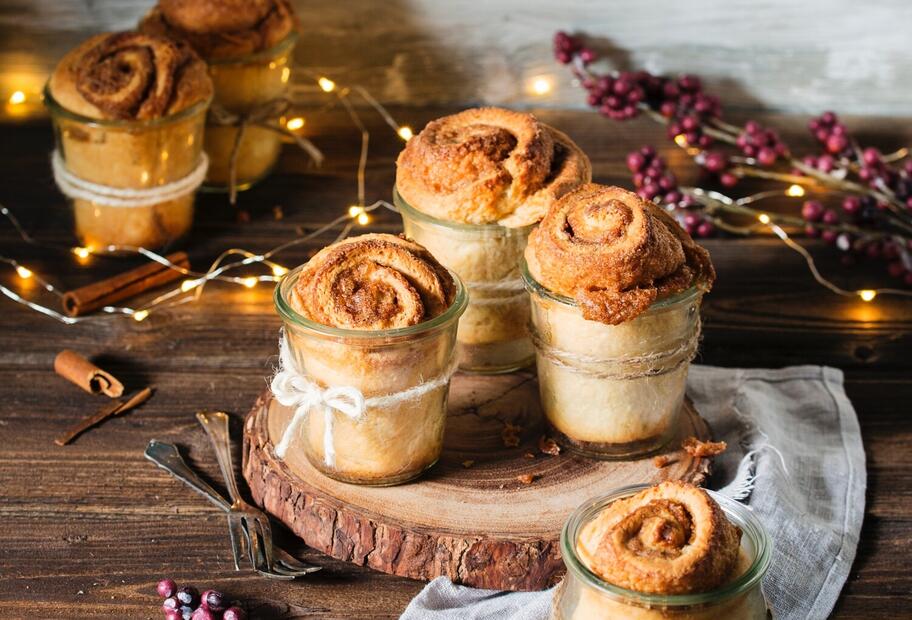 Zimtschnecken im Glas