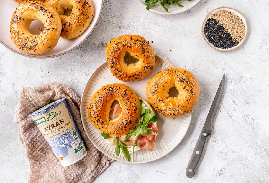 Fluffige Ayran-Bagels