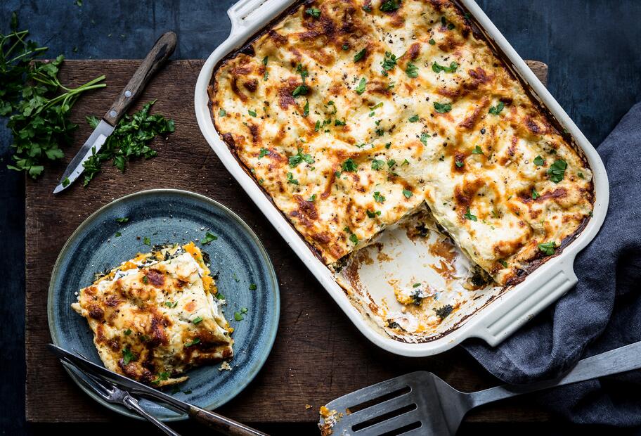 Kürbis-Grünkohl-Lasagne