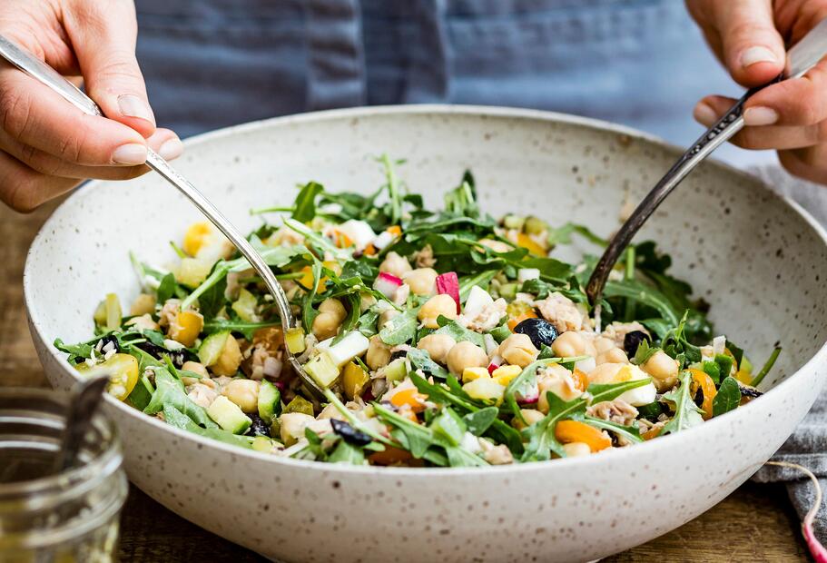 Kichererbsensalat mit Thunfisch