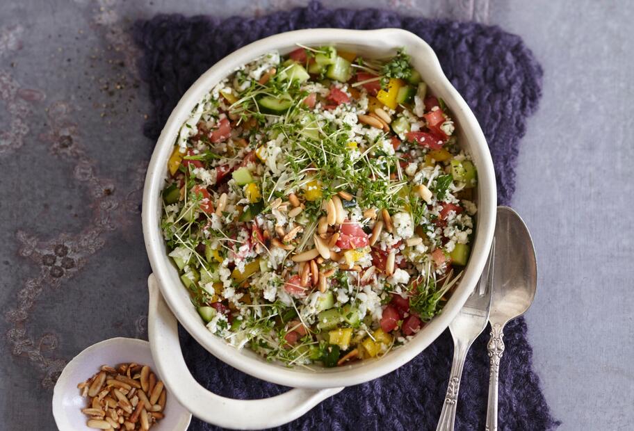 Schneller Blumenkohlsalat Griechische Art