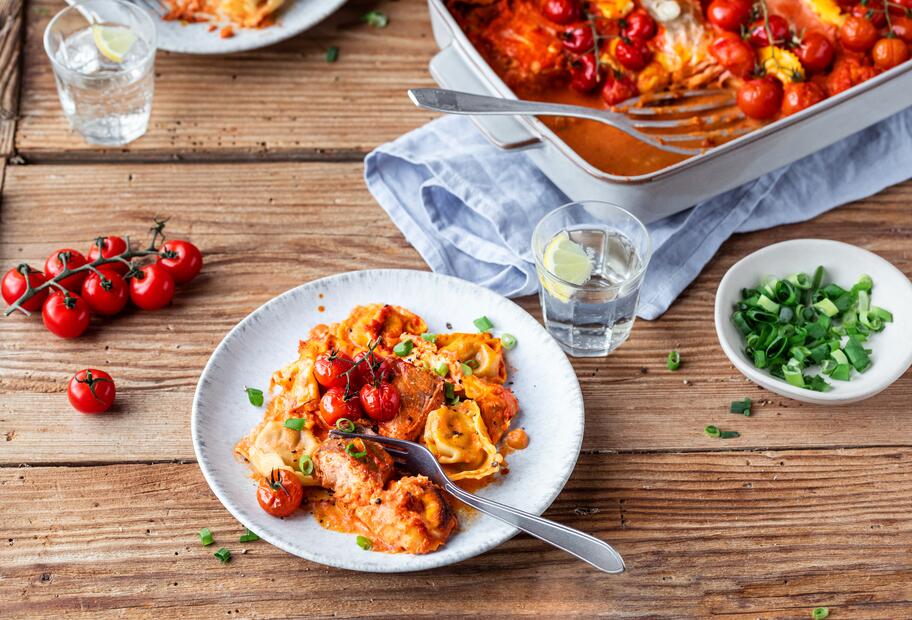 Ofen-Lachs à la Ravioli